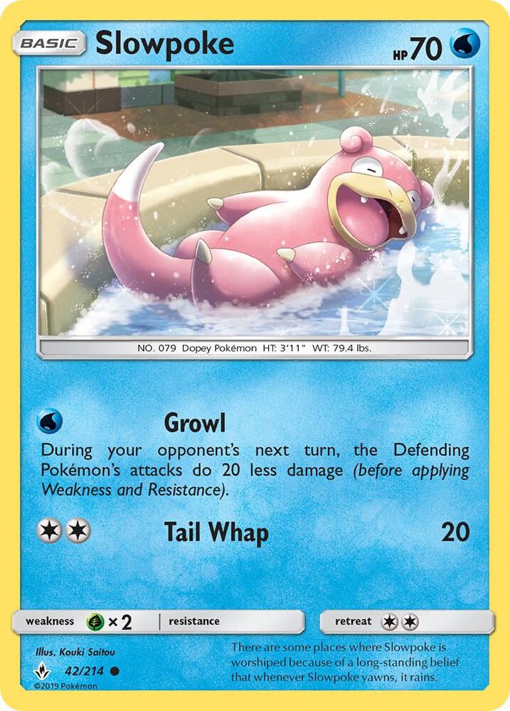 Slowpoke 42/214 card from SM - Unbroken Bonds