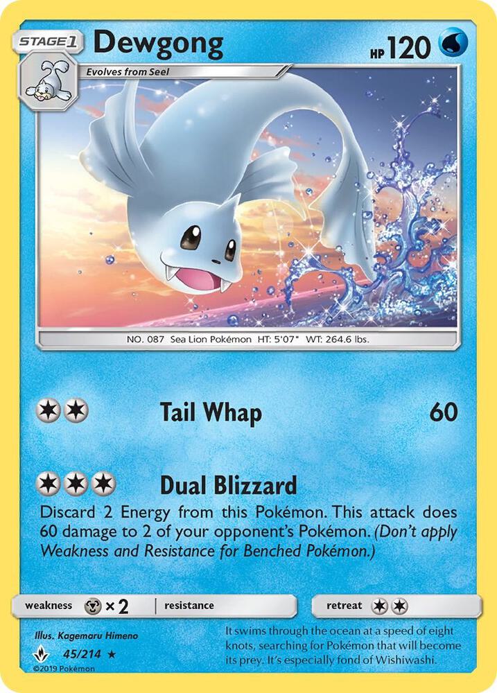 Dewgong 45/214 card from SM - Unbroken Bonds