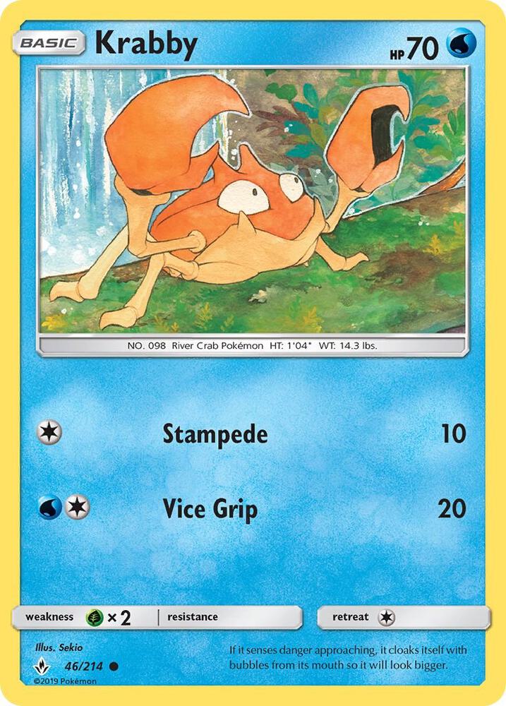 Krabby 46/214 card from SM - Unbroken Bonds