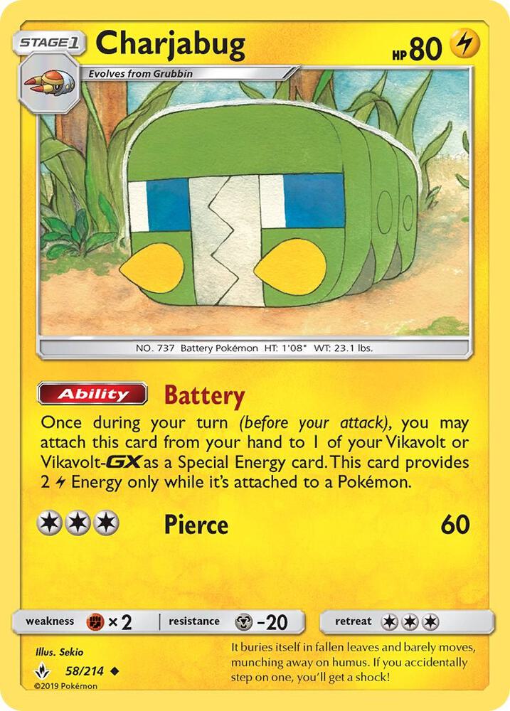 Charjabug 58/214 card from SM - Unbroken Bonds