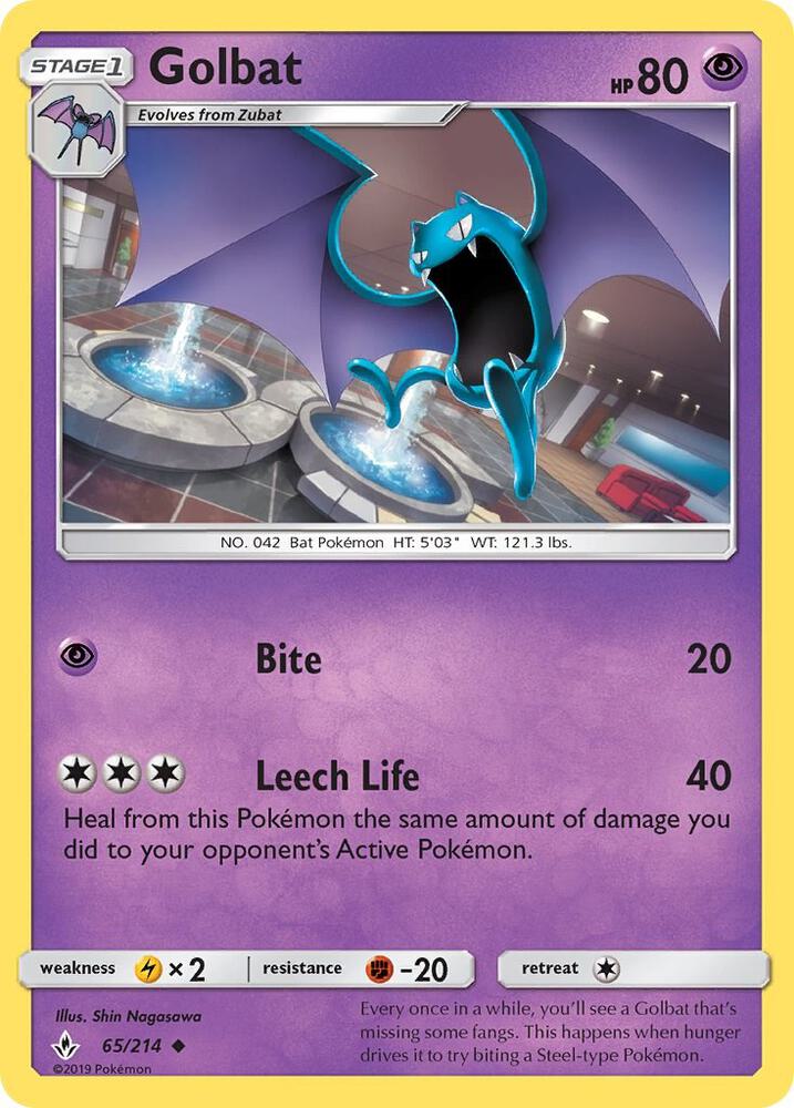 Golbat 65/214 card from SM - Unbroken Bonds