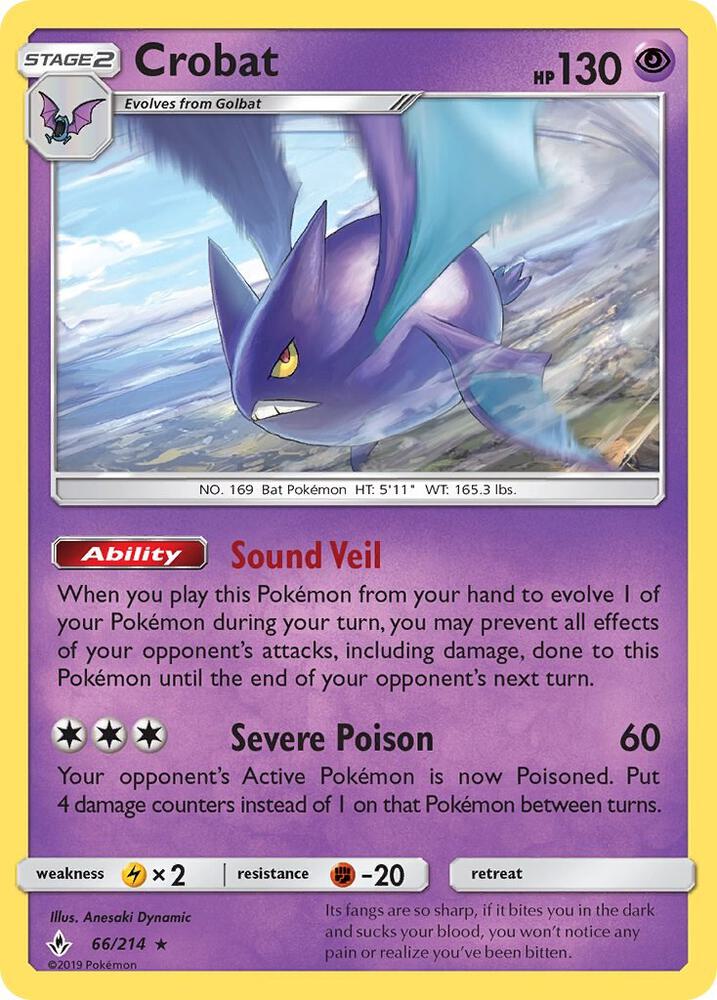 Crobat 66/214 card from SM - Unbroken Bonds