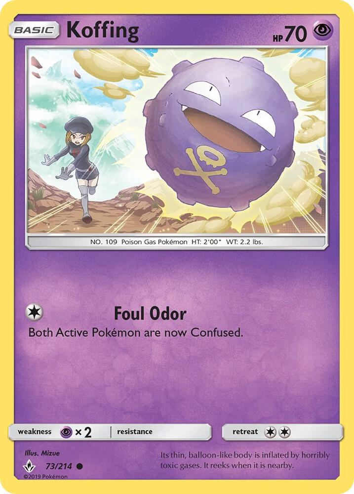 Koffing 73/214 card from SM - Unbroken Bonds