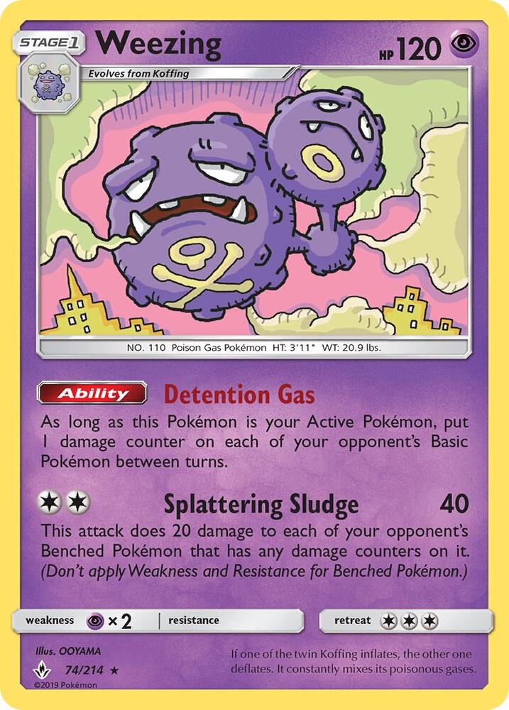 Weezing 74/214 card from SM - Unbroken Bonds