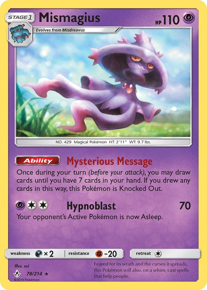 Mismagius 78/214 card from SM - Unbroken Bonds