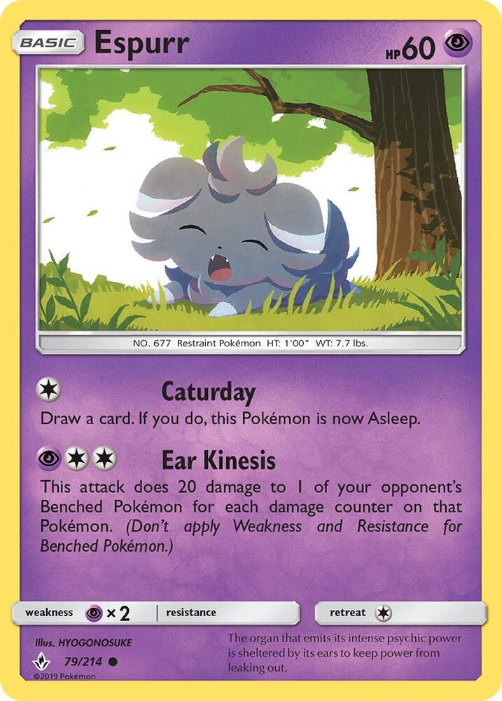 Espurr 79/214 card from SM - Unbroken Bonds