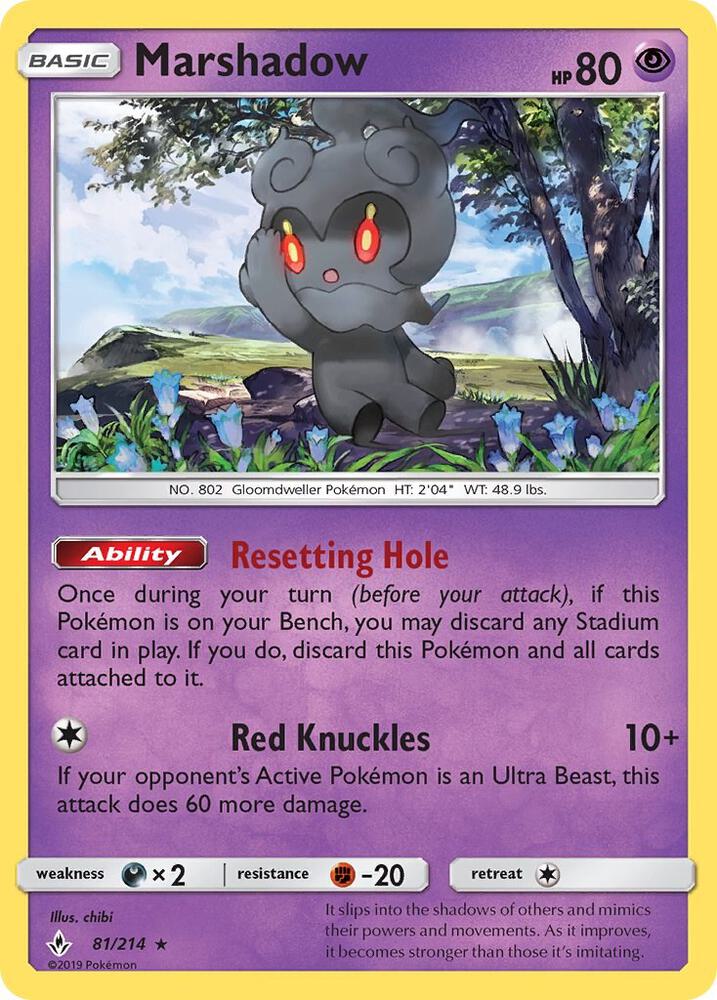 Marshadow 81/214 card from SM - Unbroken Bonds