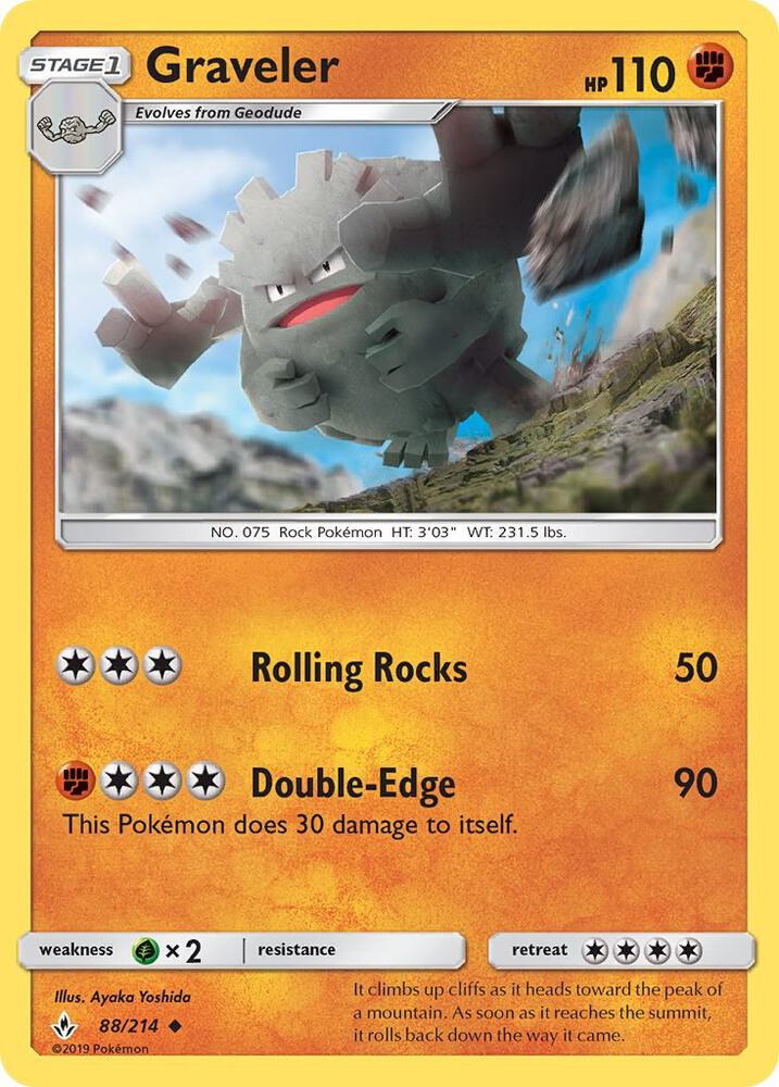 Graveler 88/214 card from SM - Unbroken Bonds
