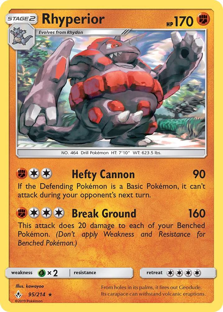 Rhyperior 95/214 card from SM - Unbroken Bonds