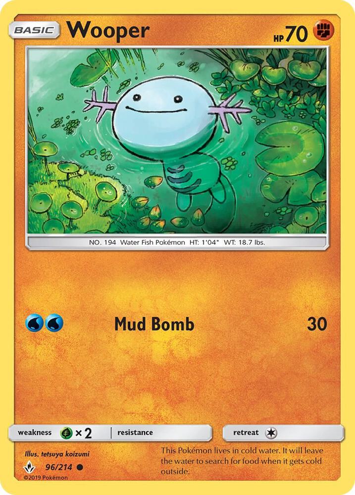 Wooper 96/214 card from SM - Unbroken Bonds