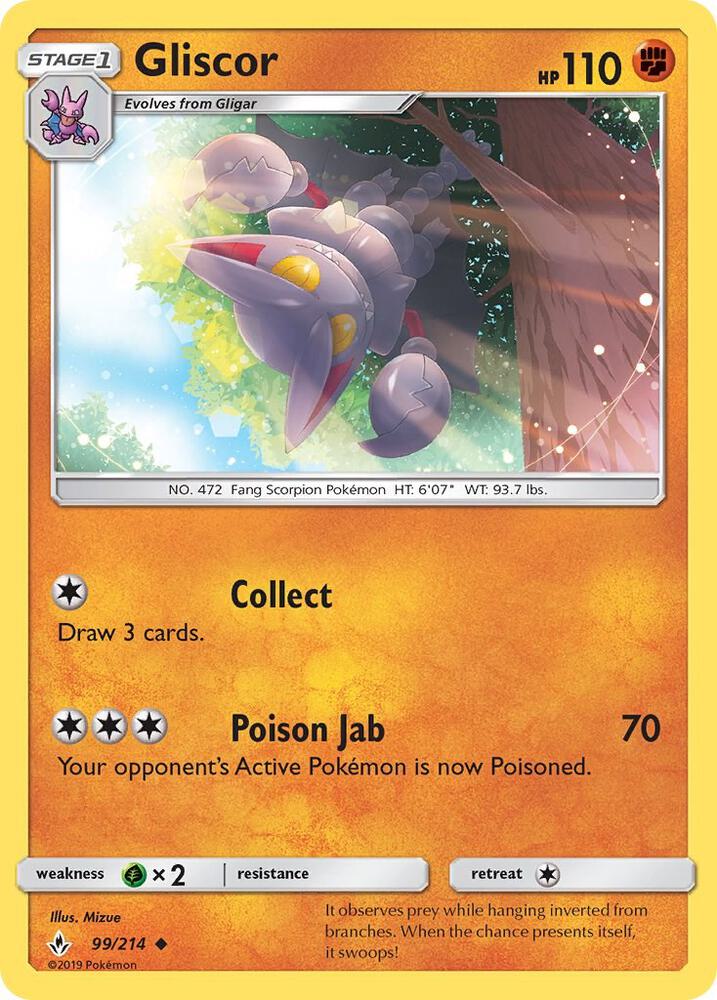 Gliscor 99/214 card from SM - Unbroken Bonds
