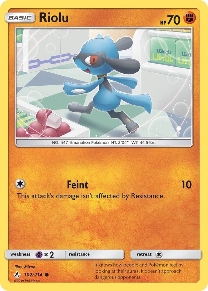 Riolu 102/214 card from SM - Unbroken Bonds