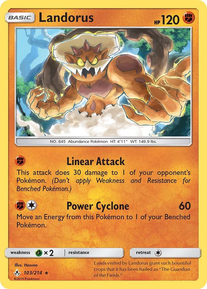 Landorus 103/214 card from SM - Unbroken Bonds