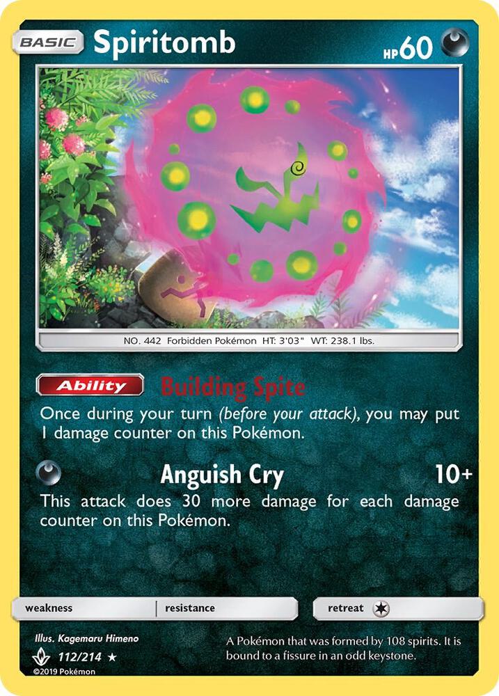 Spiritomb 112/214 card from SM - Unbroken Bonds
