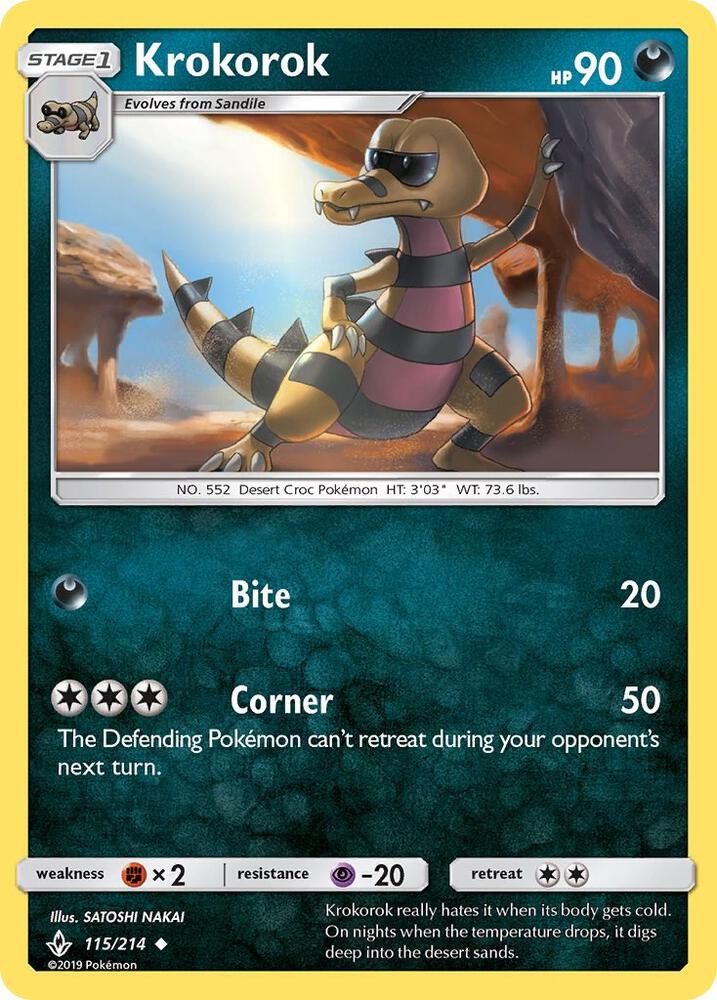 Krokorok 115/214 card from SM - Unbroken Bonds