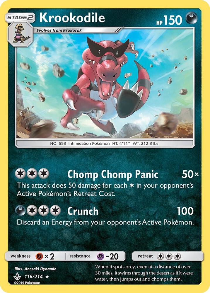 Krookodile 116/214 card from SM - Unbroken Bonds