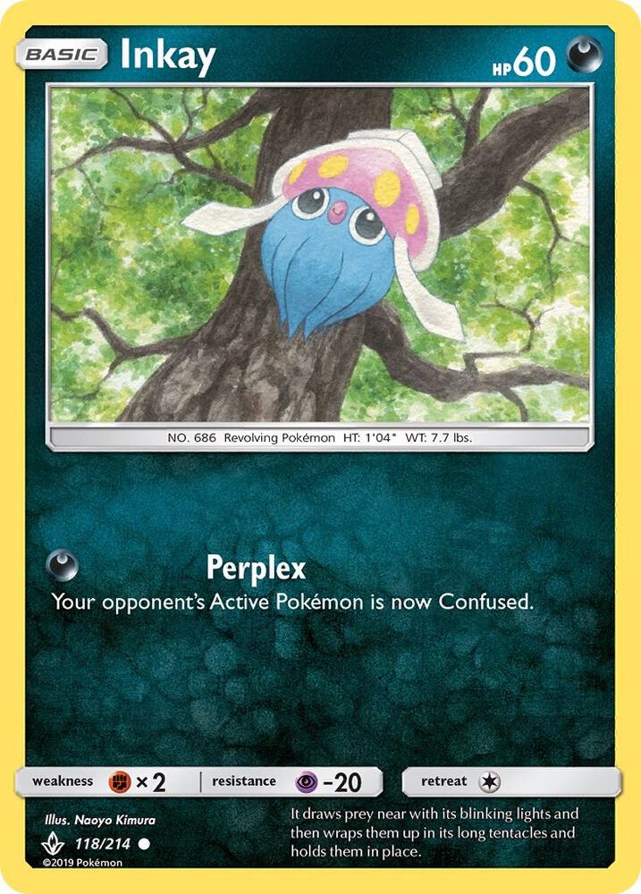 Inkay 118/214 card from SM - Unbroken Bonds
