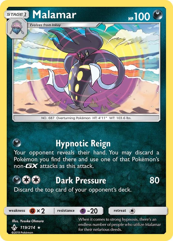 Malamar 119/214 card from SM - Unbroken Bonds