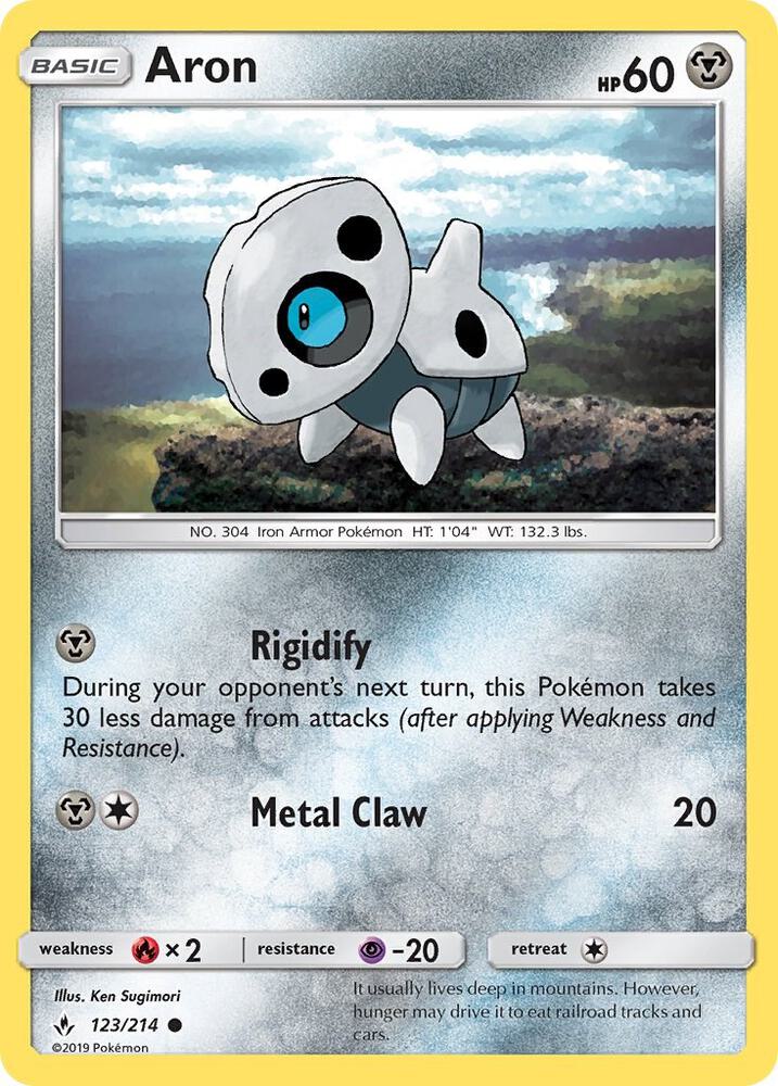Aron 123/214 card from SM - Unbroken Bonds