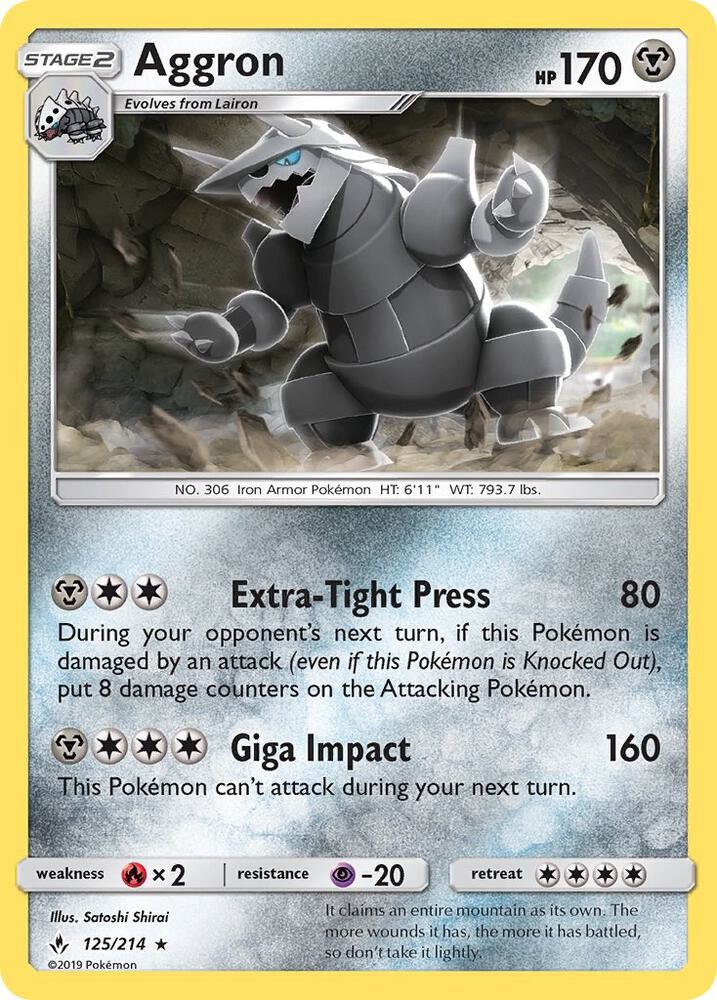 Aggron 125/214 card from SM - Unbroken Bonds
