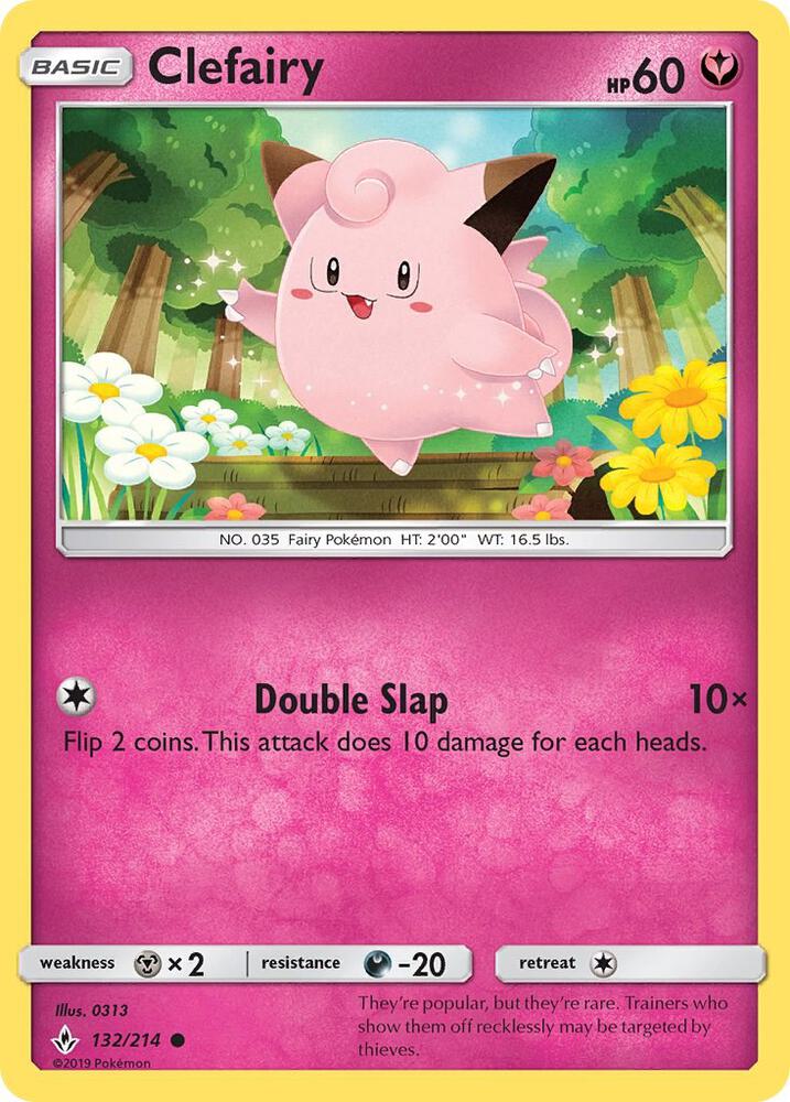 Clefairy 132/214 card from SM - Unbroken Bonds