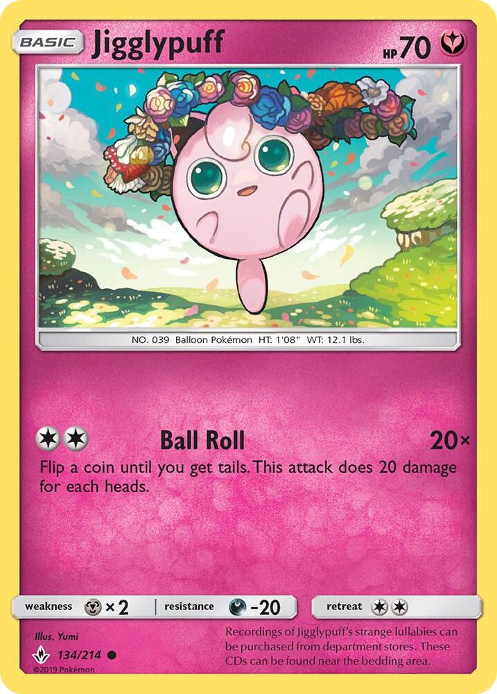 Jigglypuff 134/214 card from SM - Unbroken Bonds
