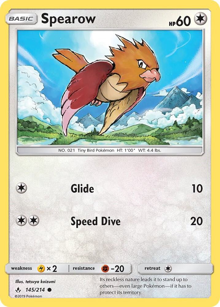 Spearow 145/214 card from SM - Unbroken Bonds