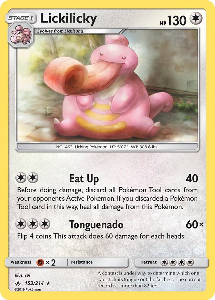 Lickilicky 153/214 card from SM - Unbroken Bonds