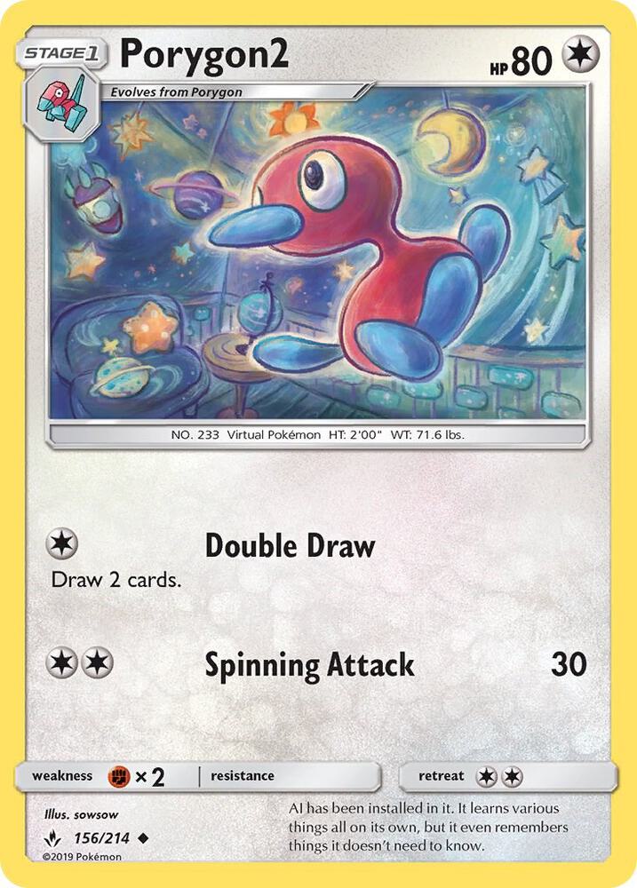 Porygon2 156/214 card from SM - Unbroken Bonds