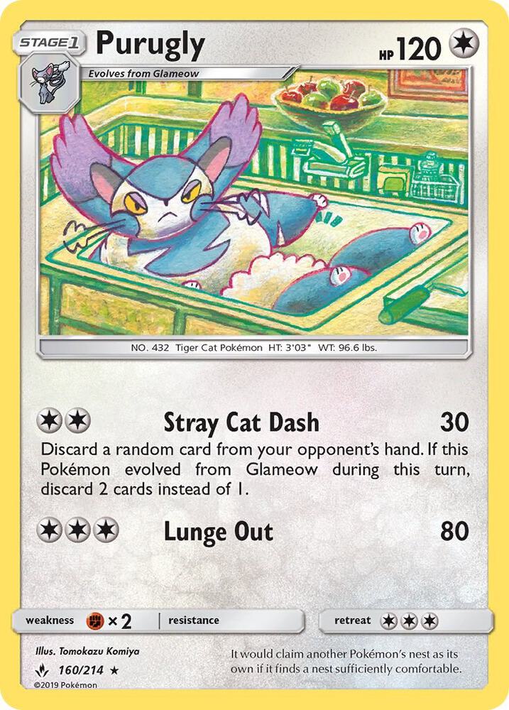 Purugly 160/214 card from SM - Unbroken Bonds