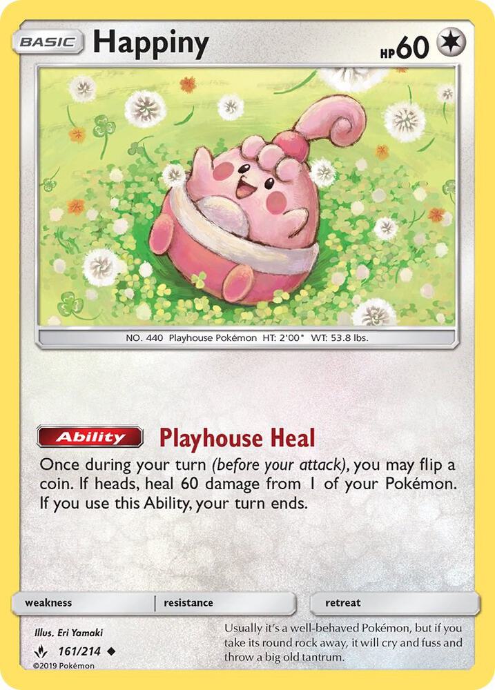 Happiny 161/214 card from SM - Unbroken Bonds