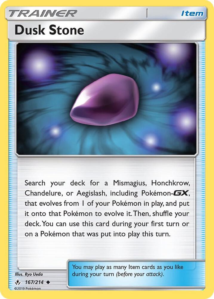 Dusk Stone 167/214 card from SM - Unbroken Bonds
