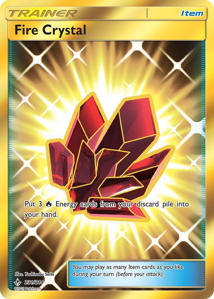 Fire Crystal (Secret) 231/214 card from SM - Unbroken Bonds