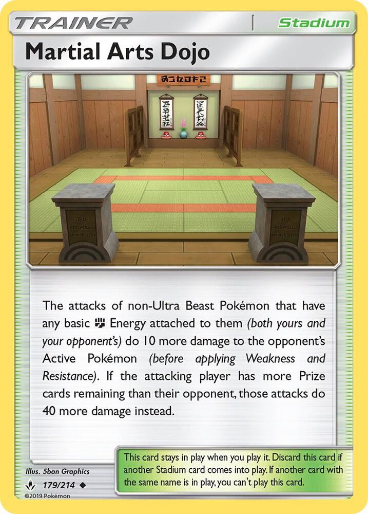 Martial Arts Dojo 179/214 card from SM - Unbroken Bonds