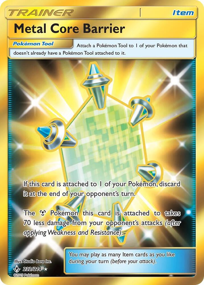 Metal Core Barrier (Secret) 232/214 card from SM - Unbroken Bonds