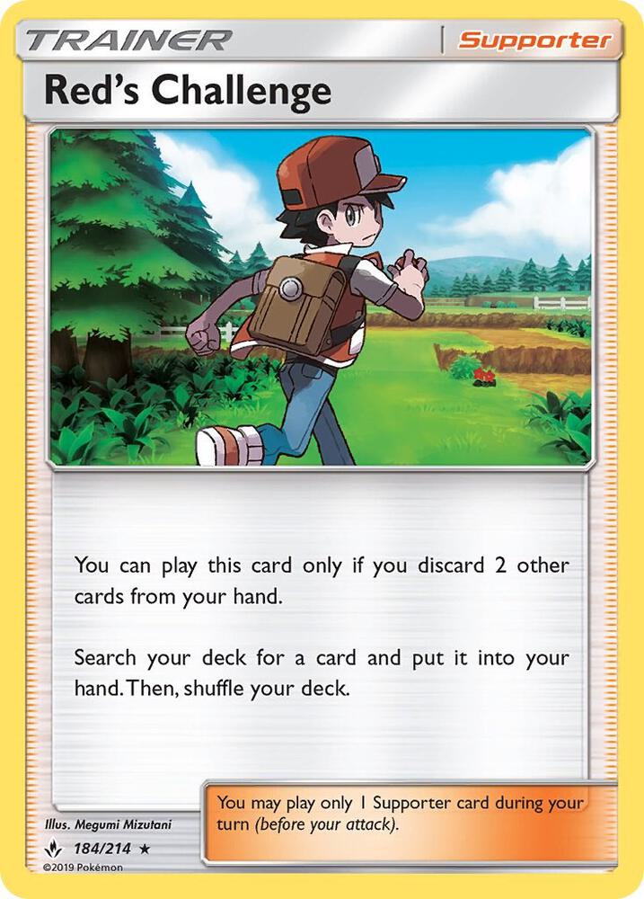 Red's Challenge 184/214 card from SM - Unbroken Bonds