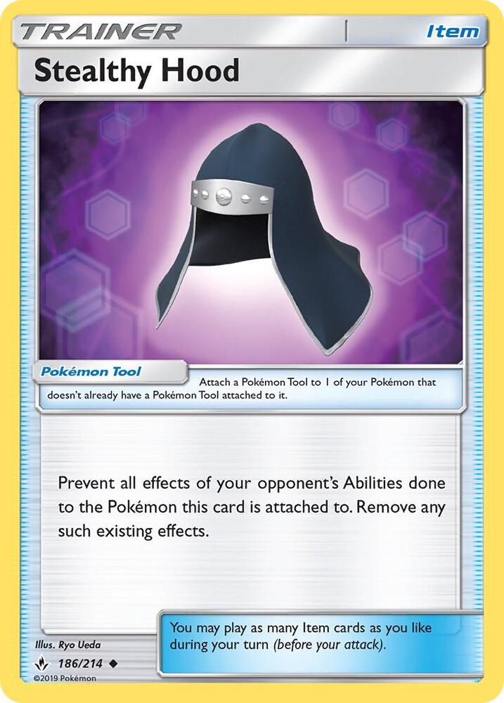 Stealthy Hood 186/214 card from SM - Unbroken Bonds