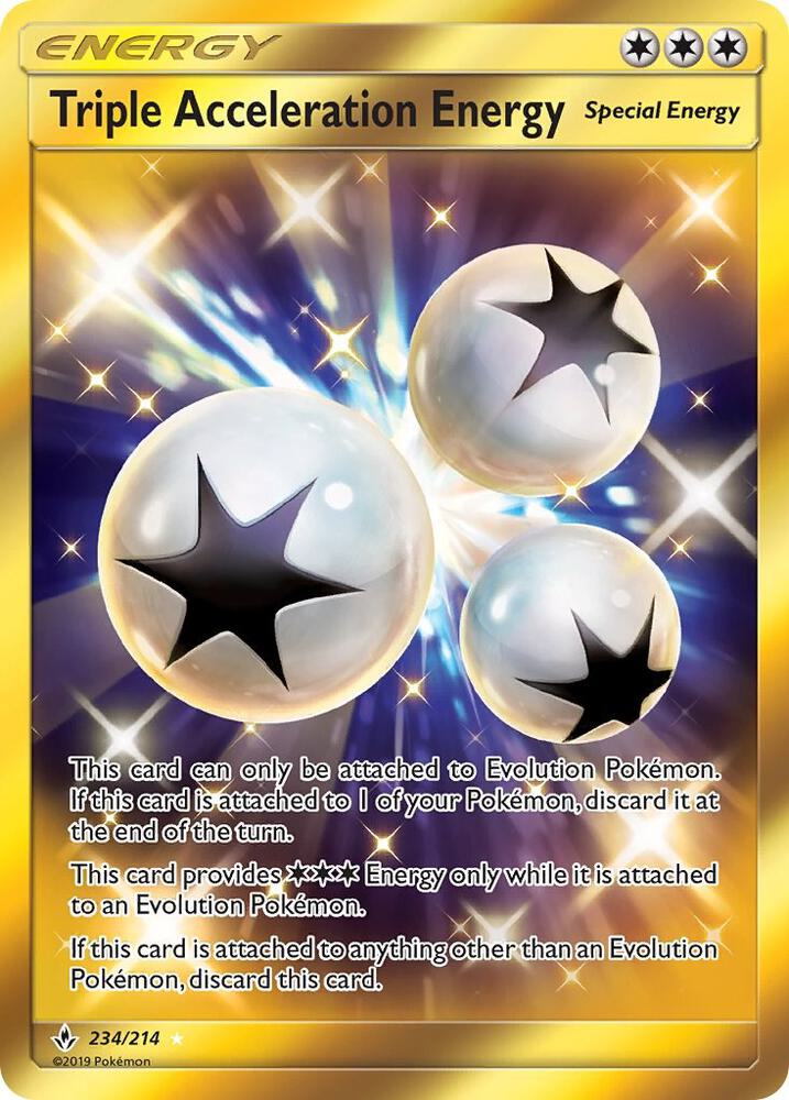 Triple Acceleration Energy (Secret) 234/214 card from SM - Unbroken Bonds