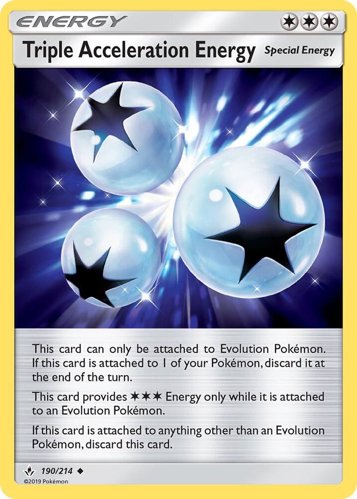 Triple Acceleration Energy 190/214 card from SM - Unbroken Bonds