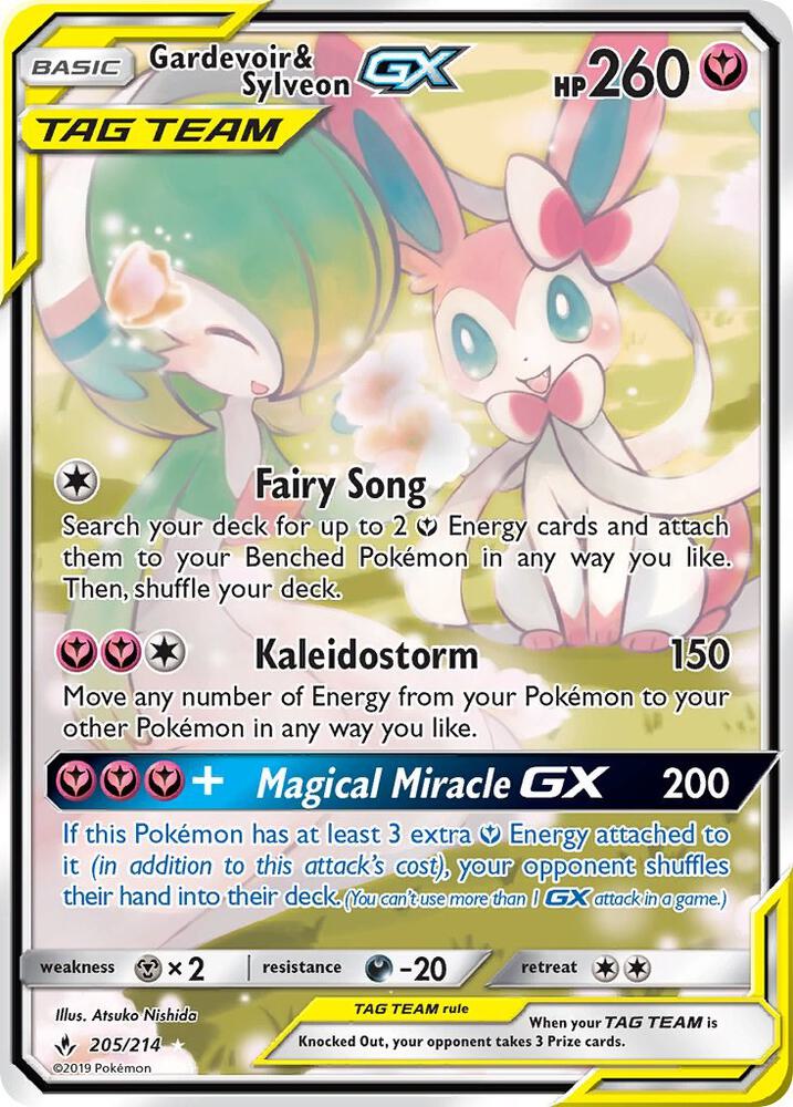 Gardevoir & Sylveon GX (205) (Alternate Full Art) 205/214 card from SM - Unbroken Bonds