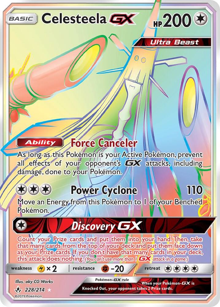 Celesteela GX (Secret) 228/214 card from SM - Unbroken Bonds