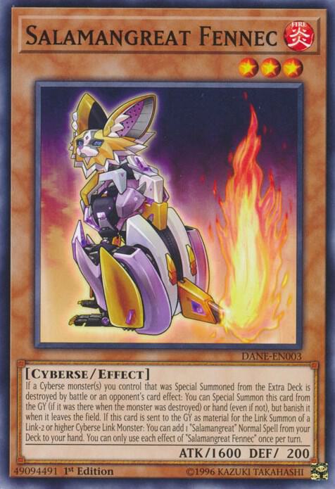 Salamangreat Fennec DANE-EN003 card from Dark Neostorm