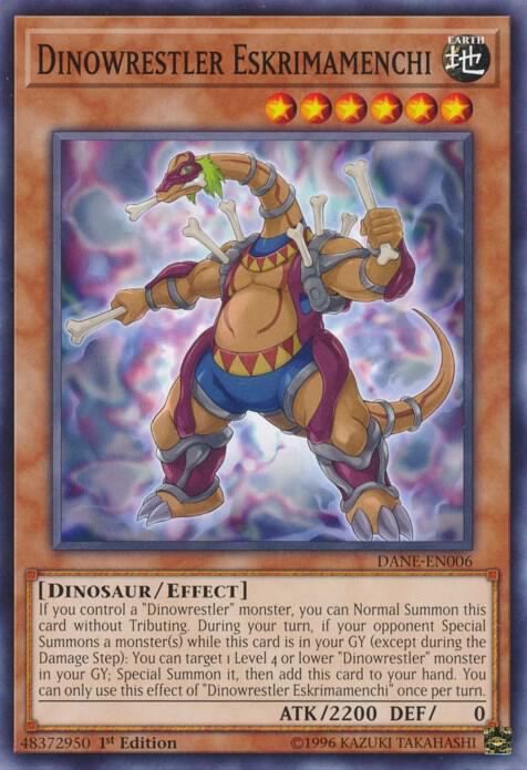 Dinowrestler Eskrimamenchi DANE-EN006 card from Dark Neostorm