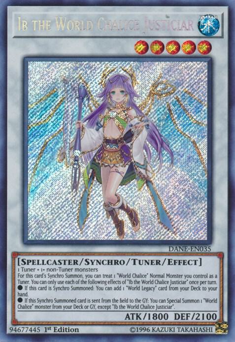Ib the World Chalice Justiciar DANE-EN035 card from Dark Neostorm