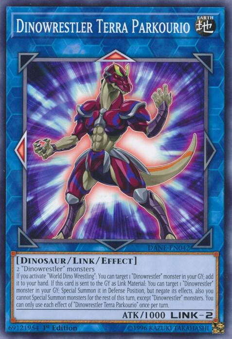Dinowrestler Terra Parkourio DANE-EN042 card from Dark Neostorm