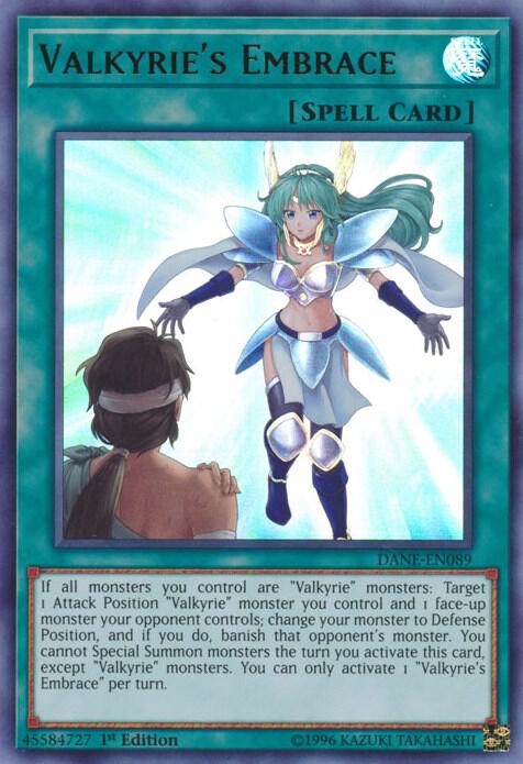 Valkyrie's Embrace DANE-EN089 card from Dark Neostorm