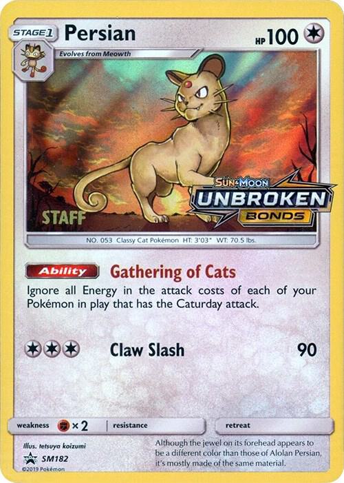 Persian (Prerelease) [Staff] SM182 card from SM Promos