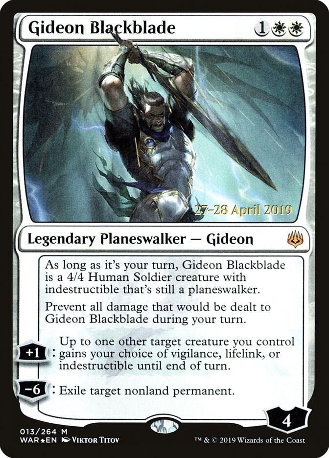 Gideon Blackblade 13 card from Prerelease Cards