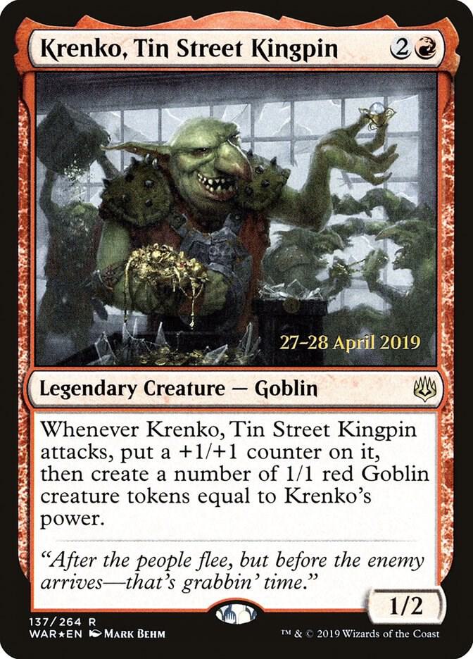 Krenko, Tin Street Kingpin 137 card from Prerelease Cards
