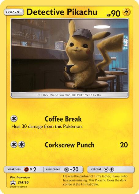 Detective Pikachu SM190 card from SM Promos